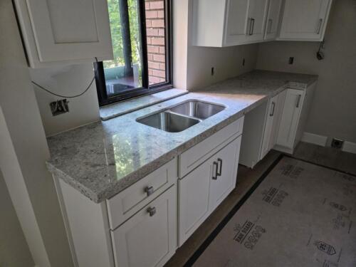 "Cotton White" Granite from Daltile with 2-1/2" Mitered Edge Northern Utah Countertop Installation